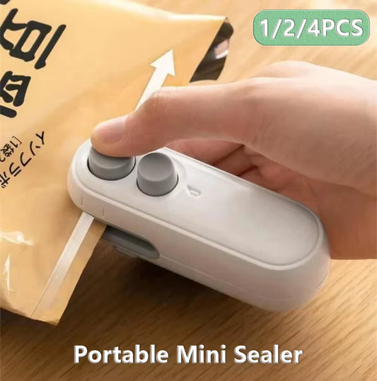 Portable Mini Sealer 2 in 1 Heat Sealer for Snacks Plastic Bag Rechargeable Vacuum Sealer