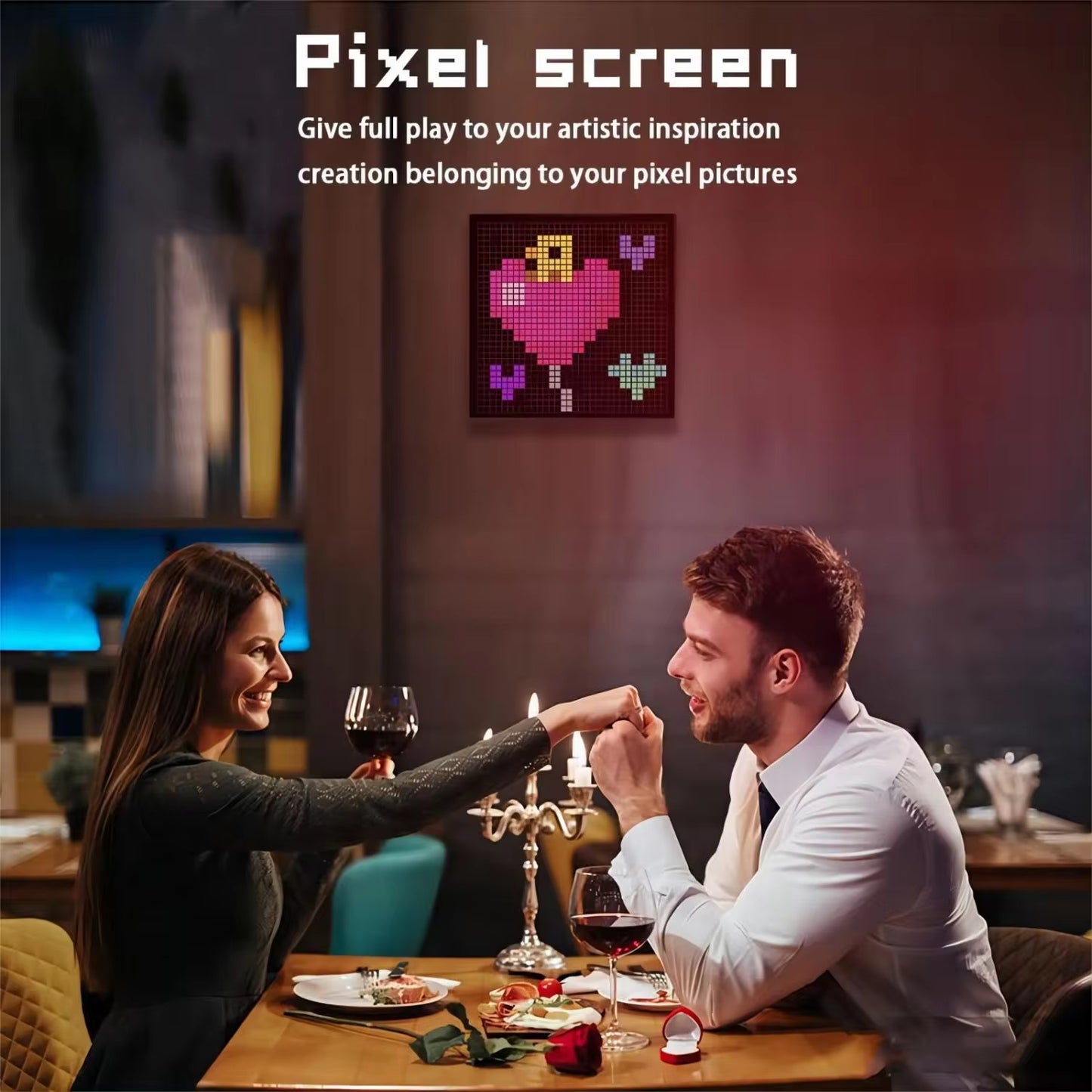 Smart LED Matrix Pixel Display RGB DIY Graffiti Bluetooth App Control for Gaming Room Decor Cool Animation Frame